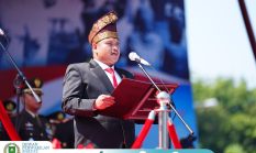 Tegas dan Lantang, Ketua DPRD Bengkalis Bacakan Teks Proklamasi HUT ke-81 RI
